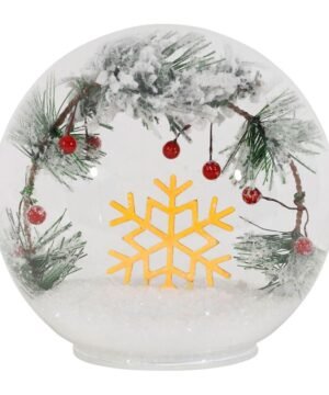 Déco LED Flocon Ardisia Vert Rouge D14,5 x H14 cm, Yliades