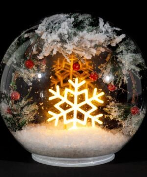 Alternative view of Déco LED Flocon Ardisia Vert Rouge D14,5 x H14 cm, Yliades