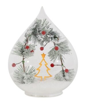 Déco LED Sapin Ardisia Vert Rouge D14,5 x H18 cm, Yliades