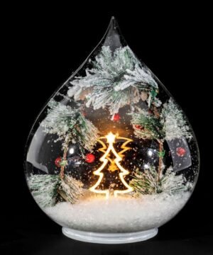 Alternative view of Déco LED Sapin Ardisia Vert Rouge D14,5 x H18 cm, Yliades
