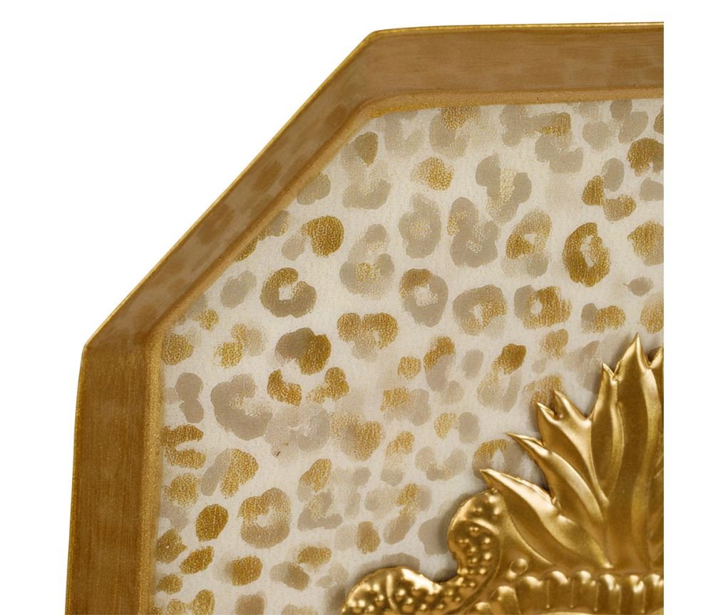 Décoration Murale Cœur Aureol Brun Ivoire Doré 20 x 26,5 cm, Yliades – Image 2