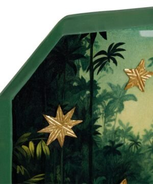 Alternative view of Décoration Murale Oiseau Aureol Vert Foncé Doré 20 x 26,5 cm, Yliades