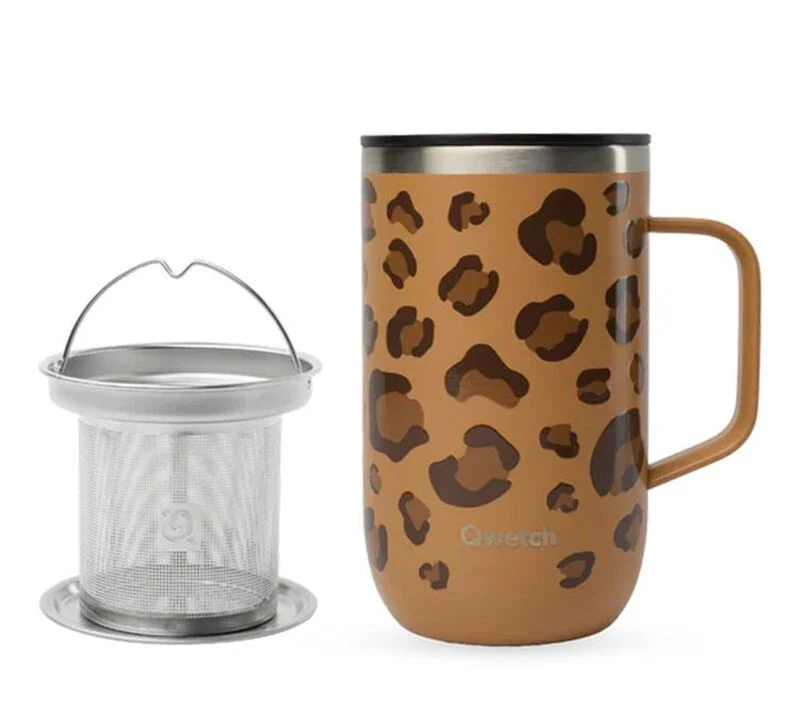 Mug Tisanière Isotherme Léopard, Qwetch
