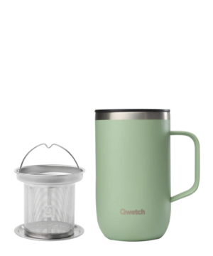 Mug Tisanière Isotherme Vert Tilleul 470 ml, Qwetch