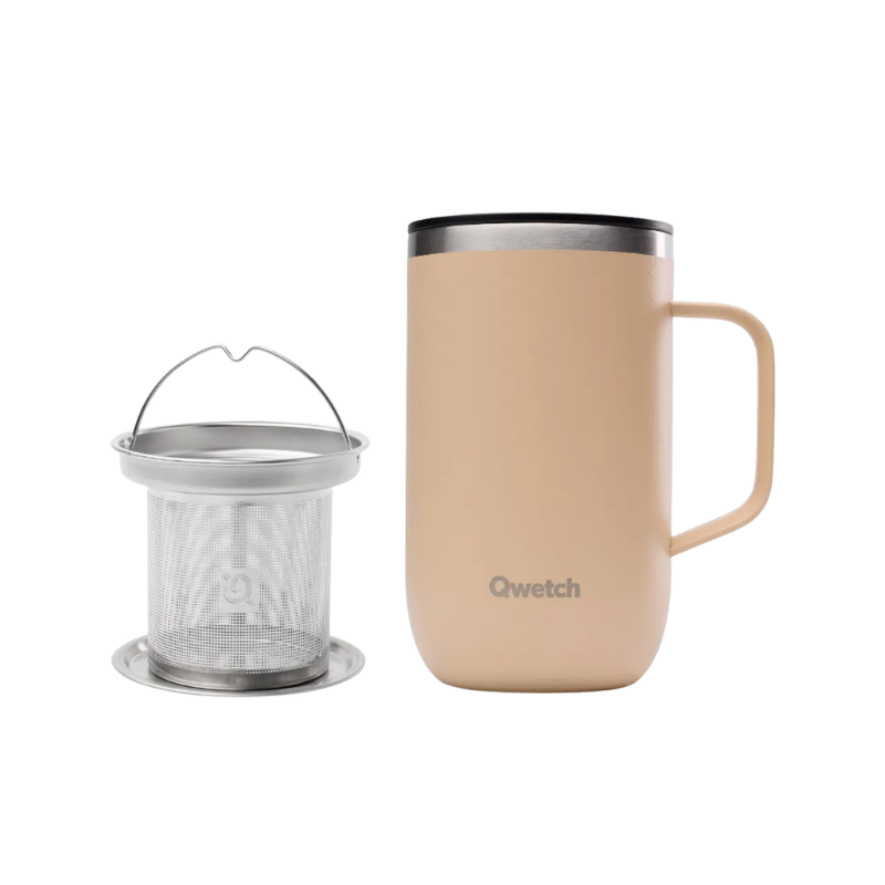 Mug Tisanière Isotherme 470 m lin, Qwetch