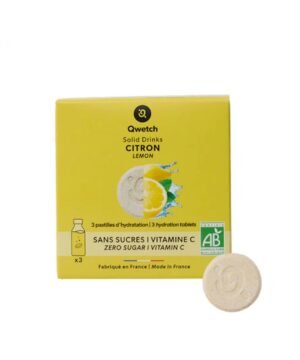 Solid Drinks Citron Bio 3 Pastilles d’Hydratation, Qwetch