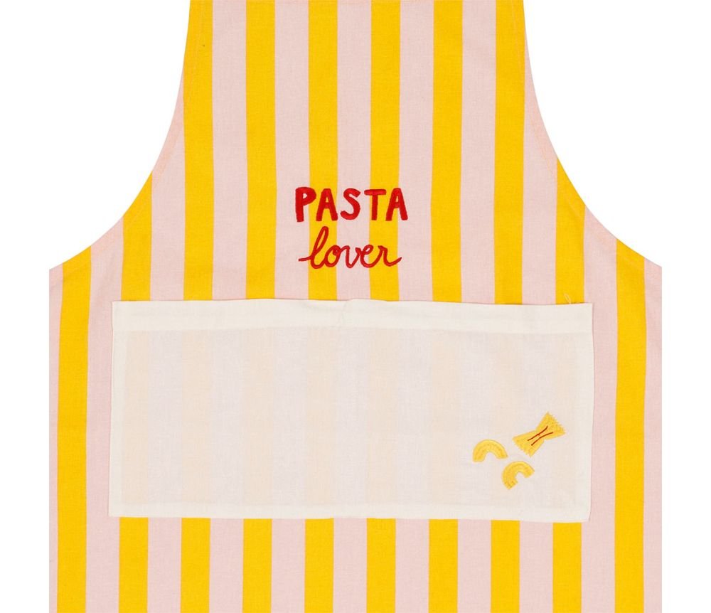 Tablier Brodé Kitchfun Jaune Rose 73 x 90 cm, Yliades – Image 2