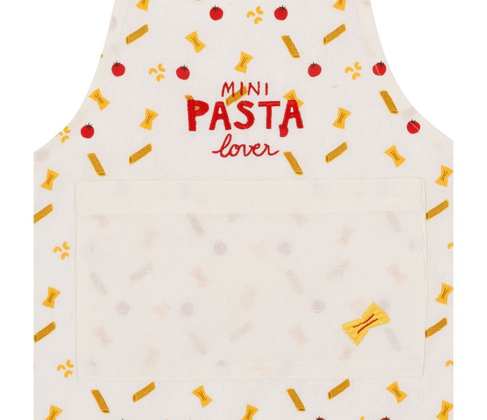 Tablier Enfant Brodé Kitchfun Écru Rouge Jaune, Yliades – Image 2