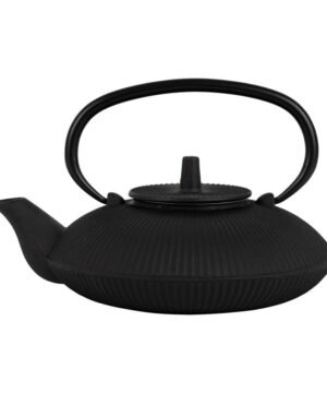 Théière Plate + Filtre Brin Noire 75 cl en Fonte, Yliades