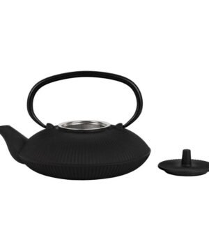 Théière Plate + Filtre Brin Noire 75 cl en Fonte, Yliades – Image 3