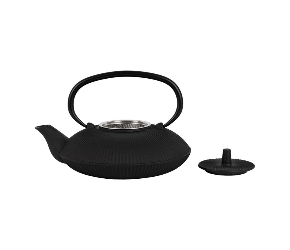 Théière Plate + Filtre Brin Noire 75 cl en Fonte, Yliades – Image 3