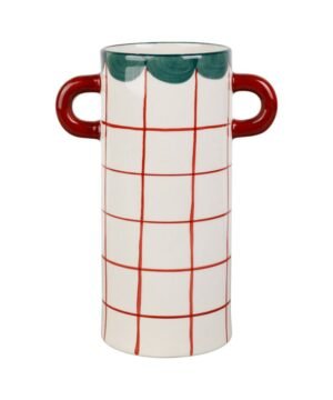 Vase 2 Anses Artist Émeraude Bordeaux 15 x 9 x H21 cm, Yliades