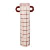 Vase 2 Anses Artist Rose Bordeaux 13 x 7,5 x H32,5 cm, Yliades