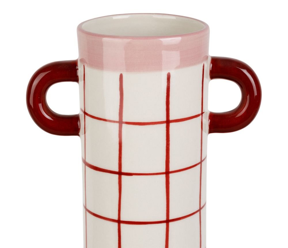 Vase 2 Anses Artist Rose Bordeaux 13 x 7,5 x H32,5 cm, Yliades – Image 2