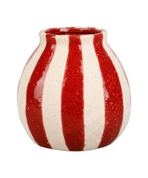 Vase Tiare Rouge Écru D18 x H18 cm, Yliades